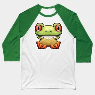 SNAX Frog eating taco Baseball T-Shirt